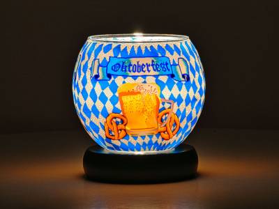 Leuchtglas Lampe 11cm Nr.533 Oktoberfest, elektrisch betrieben - 1