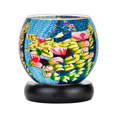 Leuchtglas Lampe 11cm Nr.564 Seerose, elektrisch betrieben - 0