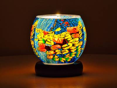 Leuchtglas Lampe 11cm Nr.564 Seerose, elektrisch betrieben - 1