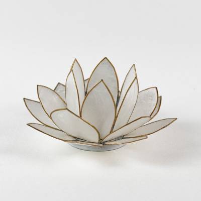 Lotusblüte 1 Weiß – Teelichthalter für Klarheit - 0