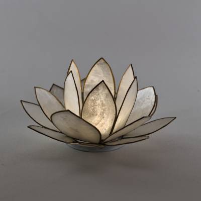 Lotusblüte 1 Weiß – Teelichthalter für Klarheit - 1