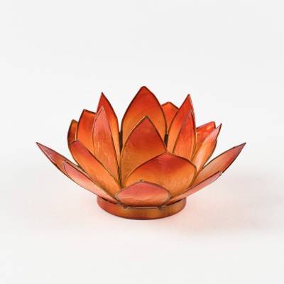 Lotusblüte 3 Kupfer – Teelichthalter für Gelassenheit - 0