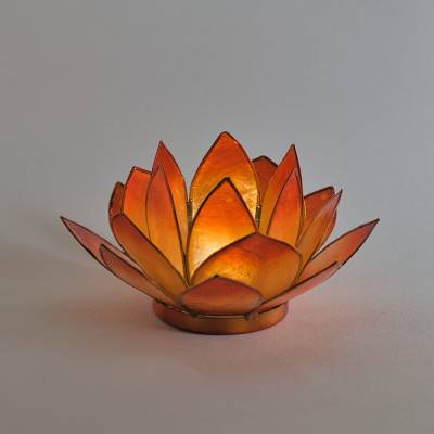 Lotusblüte 3 Kupfer – Teelichthalter für Gelassenheit - 1