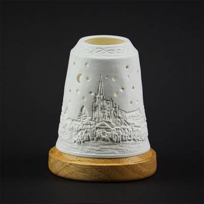 Starlight Glocke Nr.124 Weihnachtsmarkt am Abend unter Mond und Sternen - 1