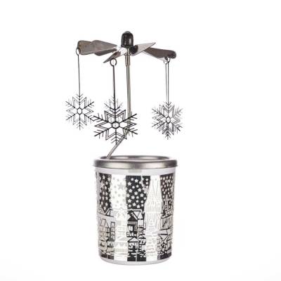 Adventzauber zum Drehen: Glas-Karussell Windlicht 