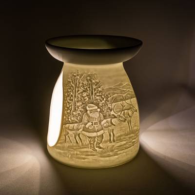 Aromalampe Nr.40 Weihnachtsmann mit vielen Geschenken im Schlitten - 0