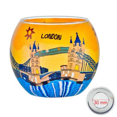Leuchtglas 11cm Nr.546 London Tower Bridge MIT 30mm Bohrung Tauschglas Ersatzglas - 0