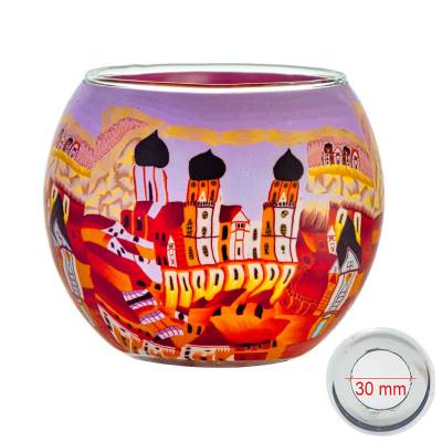 Leuchtglas 11cm Nr.449 Passau orange MIT 30mm Bohrung Tauschglas Ersatzglas - 0