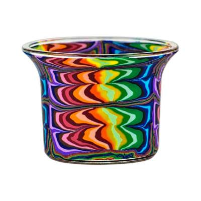 Votiv-Glas 9 - Psychedelisch, künstlerisch farbenfrohes Motiv, Regenbogenfarben - 0