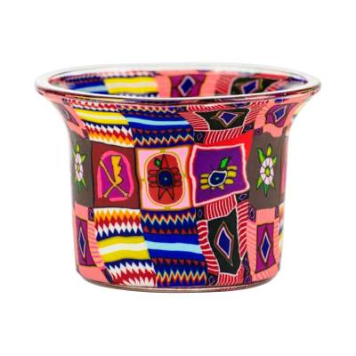 Votiv-Glas 12 - Patchwork, farbenfrohe Motive - 0