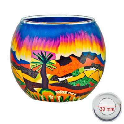 Leuchtglas 11cm Nr.125 Berglandschaft MIT 30mm Bohrung Tauschglas Ersatzglas - 0