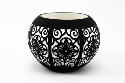 Porzellan Windlicht Elegance Kugel Nr. 27 Teelichthalter - 0