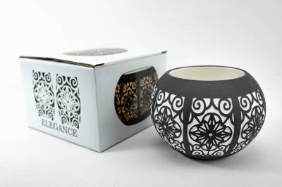 Porzellan Windlicht Elegance Kugel Nr. 27 Teelichthalter - 1