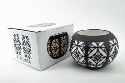 Porzellan Windlicht Elegance Kugel Nr. 44 Teelichthalter - 1