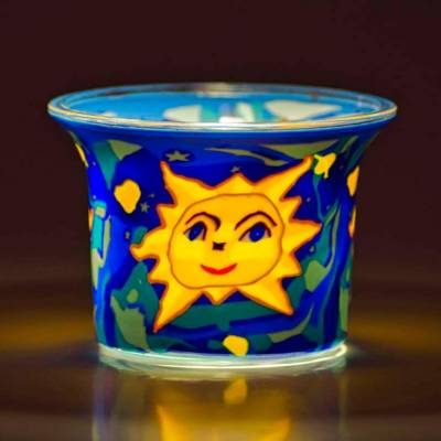 Votiv-Glas 77 Sonne am blauen Himmel - 1