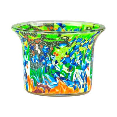 Votiv-Glas 93 - Flowerpower in Grün - 0