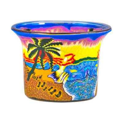 Votiv-Glas 103 Palmen am Sandstrand - 0