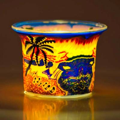 Votiv-Glas 103 Palmen am Sandstrand - 1