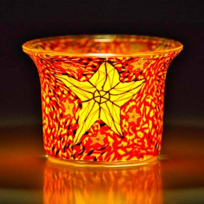 Votiv-Glas 143 Stern in orange - 1