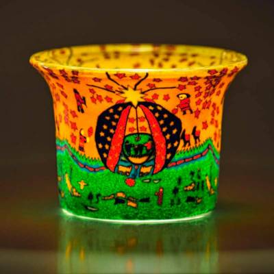 Votiv-Glas 144 Krippe künstlerische Darstellung - 1