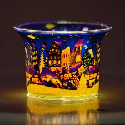 Votiv-Glas 173 Markt im Mondschein - 1