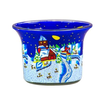 Votiv-Glas 255 Winterdorf bei Nacht - Schwedenhäuser - 0