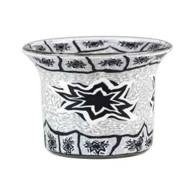 Votiv-Glas 268 Stern white black - 0