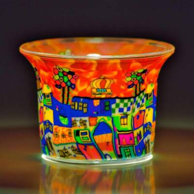 Votiv-Glas 290 bunte Stadt - 1