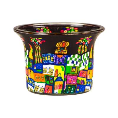 Votiv-Glas 291 - bunte Stadt bei Nacht - 0