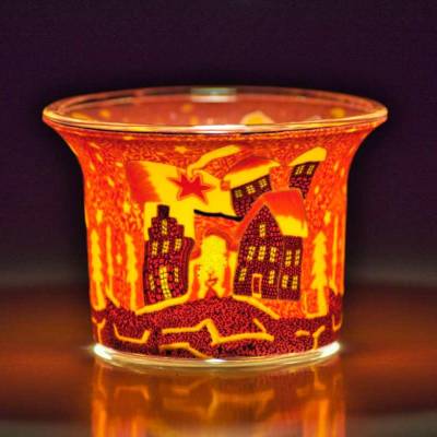 Votiv-Glas 346 Sternschnuppe über Winterdorf - 1