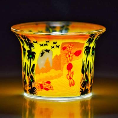 Votiv-Glas 354 Vögel im Sonnenuntergang - 1