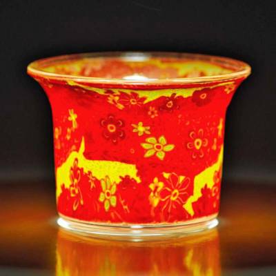 Votiv-Glas 358 rotes Blumenmeer - 1