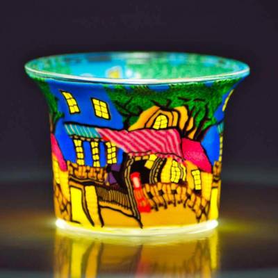 Votiv-Glas 562 - Stadtspaziergang, Cafe in der Stadt - 1