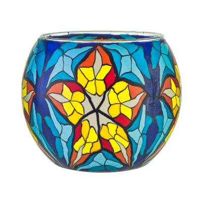 Leuchtglas 11cm Nr.24 Stern blau - 0