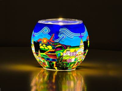 Leuchtglas 11cm Nr.32 Stadtmotiv - 1