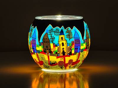 Leuchtglas 11cm Nr.37 Kirchenbesuch am Sonntag - 1