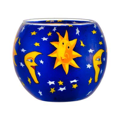 Leuchtglas 11cm Nr.41 Sonne, Mond und Sterne - 0