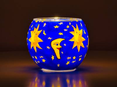 Leuchtglas 11cm Nr.41 Sonne, Mond und Sterne - 1