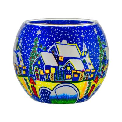 Leuchtglas 11cm Nr.49 Schnee in der Stadt - 0