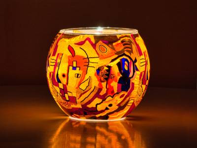 Leuchtglas 11cm Nr.53 Phantasiemotiv - 1