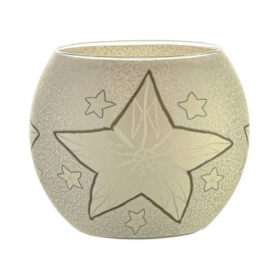 Leuchtglas 11cm Nr.143 weiß strahlender Stern - 0