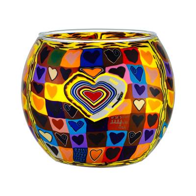 Leuchtglas 11cm Nr.152 Herz bunt - 0