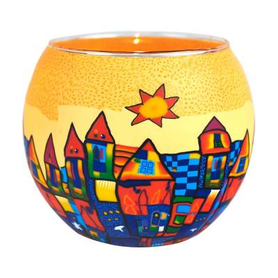 Leuchtglas 11cm Nr.182 Stadt im Sommer - 0