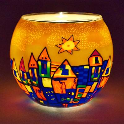 Leuchtglas 11cm Nr.182 Stadt im Sommer - 1
