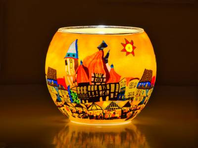Leuchtglas 11cm Nr.307 Weihnachtsmarkt in Michelstadt - 1
