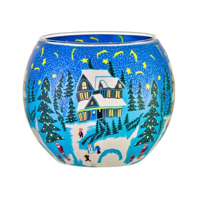 Leuchtglas 11cm Nr.386 Idylle und Ruhe im Winter - 0