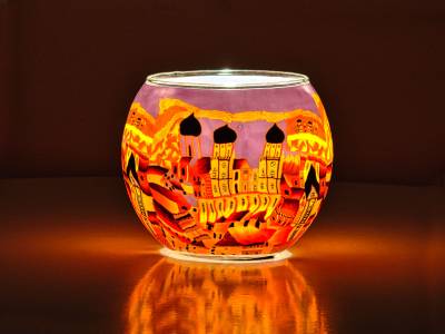 Leuchtglas 11cm Nr.449 Passau orange - 1