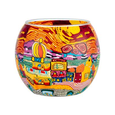 Leuchtglas 11cm Nr.455 Städtchen bunt - 0