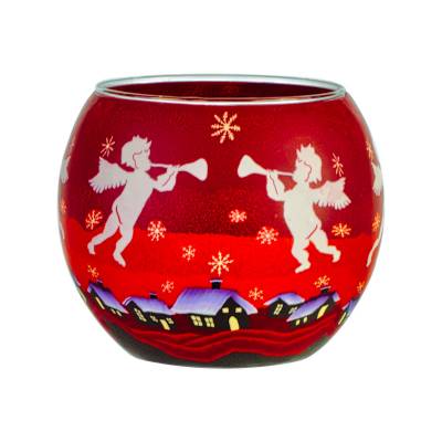 Leuchtglas 11cm Nr.512 musizierende Engel, weiss - 0