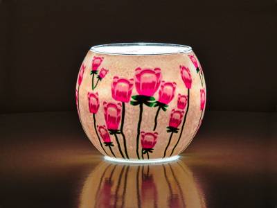 Leuchtglas 11cm Nr.518 Mohnblume - 1